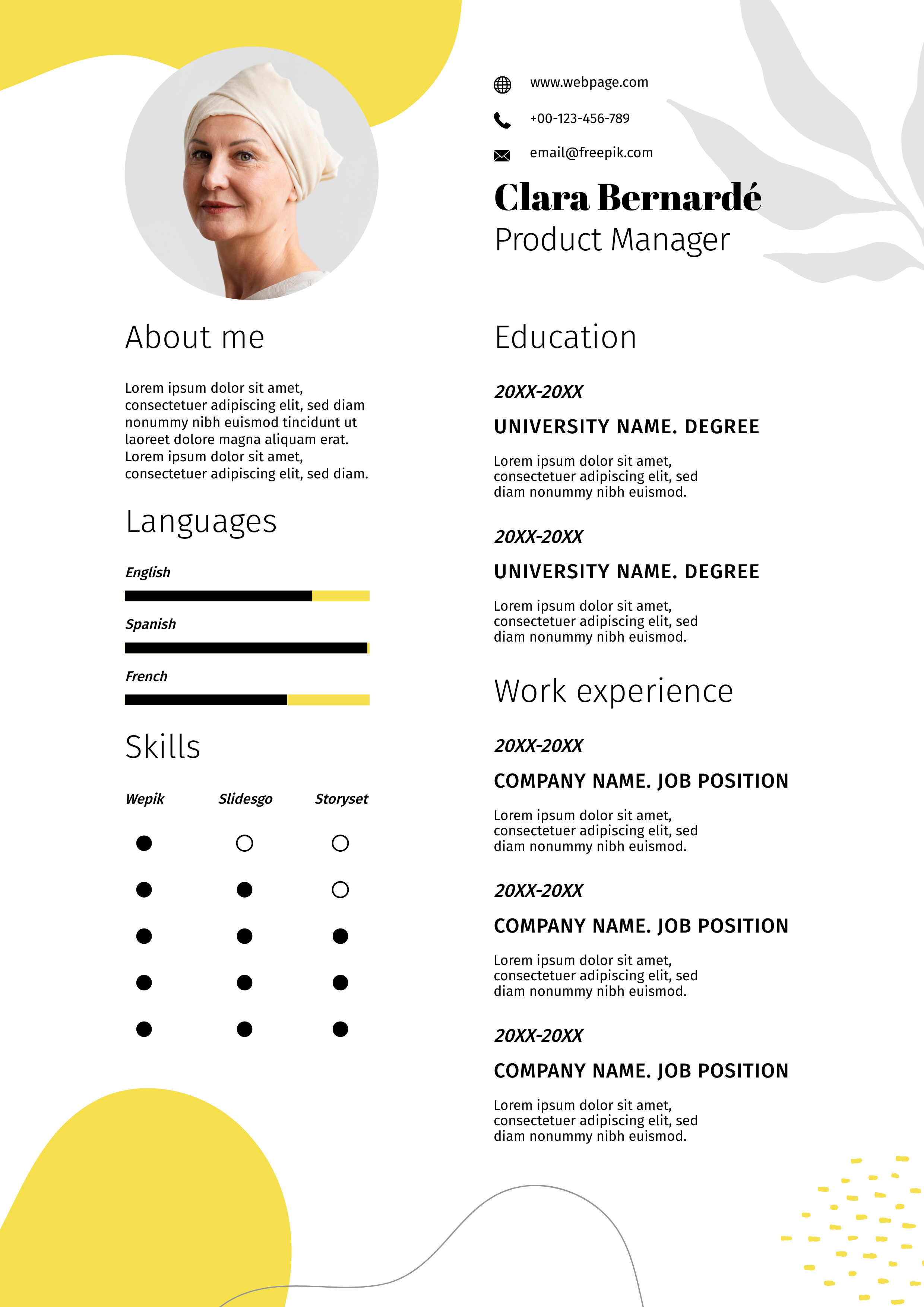 abstract-simple-clara-manager-yellow-resume