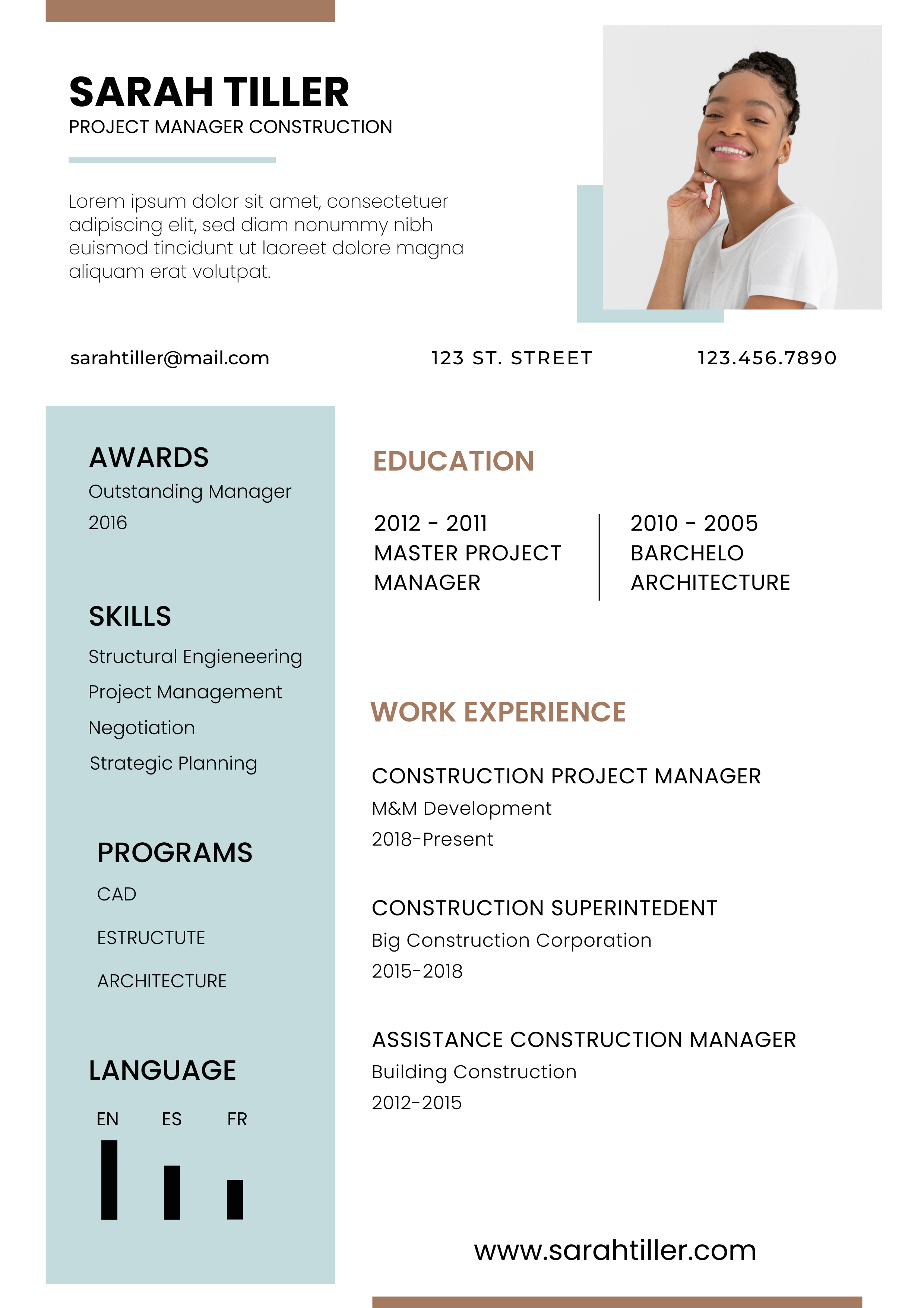 minimalist-duotone-project-manager-construction-resume
